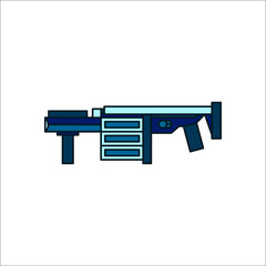 Grenade launcher gun sign flat icon on background