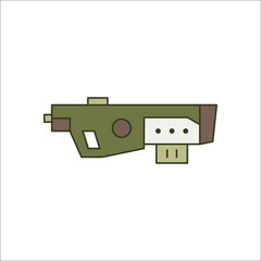 Fototapeta premium Futuristic large gun rifle sign flat icon on background