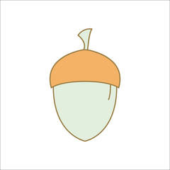 Acorn sign flat icon on background