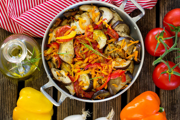Stewed summer vegetables ratatouille style