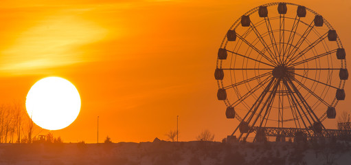 Ferris wheel at sunset