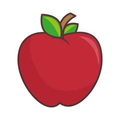red apple fruit health food agriculture nutrition snack vector illustration