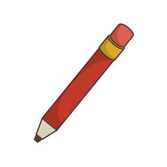 pencil with eraser writing and drawing object. vector illustration