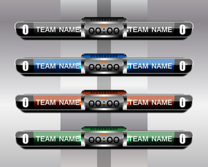 soccer and football scoreboard template, vector illustration