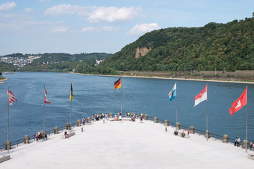 Deutsches Eck, Landzunge in Koblenz an der Mündung der Mosel in den Rhein