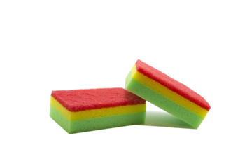 Two Sponges on a white background. With shadow