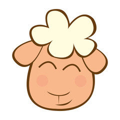 sheep cute character little vector illustration design