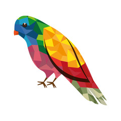 bird cartoon abstract texture colorful animal. side view. vector illustration 