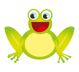 cute toad funny character vector illustration design