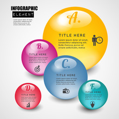 Ball 3d infographic element.can used for banner,advertising,web,presentation business.Vector illustration concept.