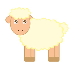 sheep cute character little vector illustration design