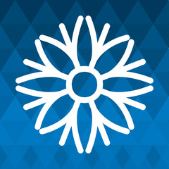 snowflake winter cold merry christmas snowfall frozen icon. Blue background. Vector illustration