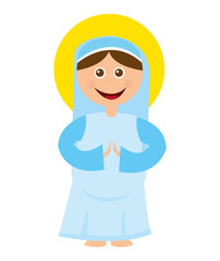 virgin mary manger character vector illustration design