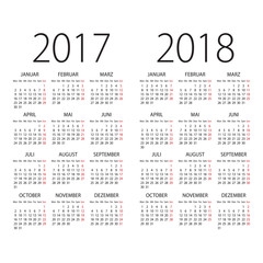 2017 and 2018 years German vector calendar. - 120114454