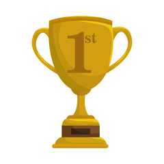 gold trophy cup winner award prize. vector illustration