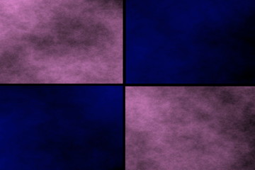 Black background with pink and dark blue rectangles