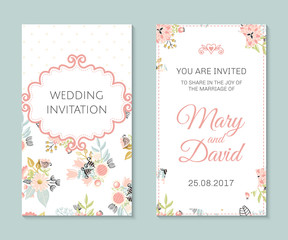 Romantic vector cards template