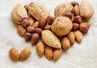 Symbol - the heart, composed of different nuts. 