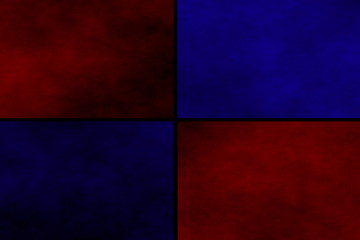 Black background with red and dark blue rectangles