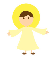 angel manger character christmas vector illustration design