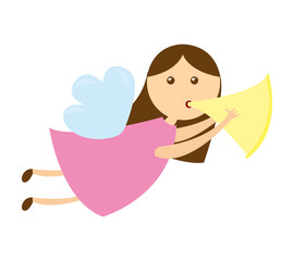 angel manger character christmas vector illustration design