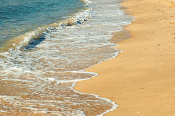 Soft Wave On Sandy Beach