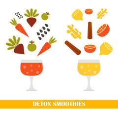 Vector detox smoothies consrtuctor