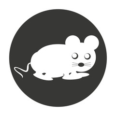 mouse cute animal character farm vector illustration design