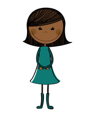 Fototapeta premium little girl cute character vector illustration design