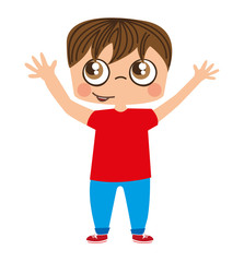 little boy cute character vector illustration design