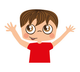 little boy cute character vector illustration design