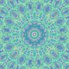 Abstract paisley ornament. Seamless pattern kaleidoscopic orient