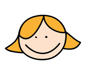 little girl cute character vector illustration design