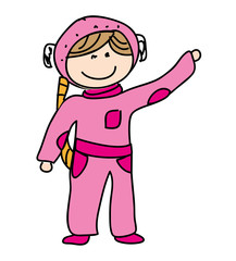 little girl cute character vector illustration design