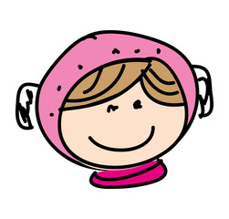 little girl cute character vector illustration design