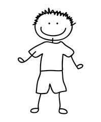 little boy cute character vector illustration design