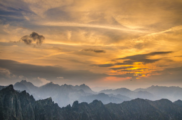 Wysokie Tatry ,Słowacja,Lodowa  Przełącz,Jaworowy Szczyt, Łomnicki Szczyt