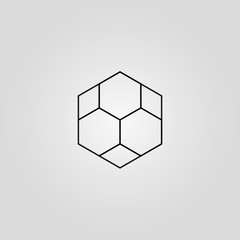 geometry minimal logo concept, hexagon vector logo template