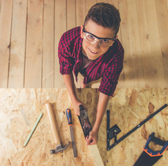 Handsome young carpenter