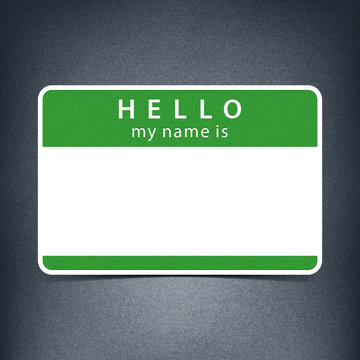 Blank name tag sticker HELLO