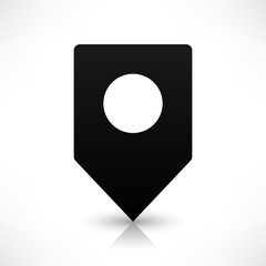 Black square map pins sign flat location icon
