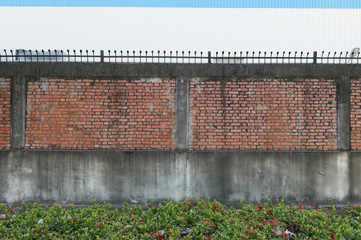 Large blank billboard on a street wall, banners with room to add your own text