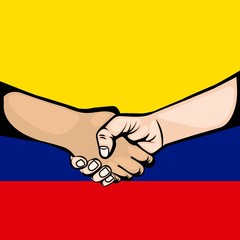 Colombian peace agreement symbol vector illustration design