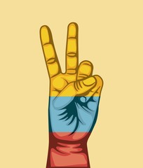 colombian peace hands symbol vector illustration design