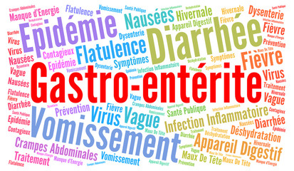 Obraz premium Gastroenteritis word cloud concept in French language