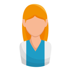 avatar woman cartoon wearing blue shirt. vector illustration