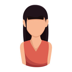 avatar woman cartoon wearing pink shirt. vector illustration