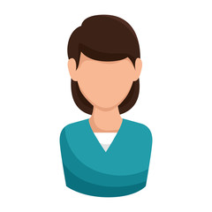 avatar woman cartoon wearing blue shirt. vector illustration