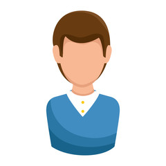 avatar man cartoon wearing blue shirt. vector illustration