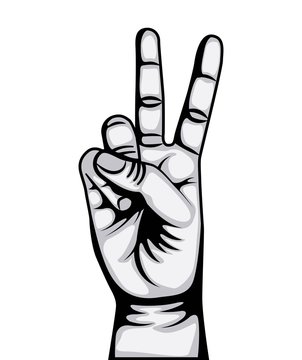 hand peace and love symbol vector illustration design